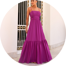 01 vestido longo busto drapeado roxo