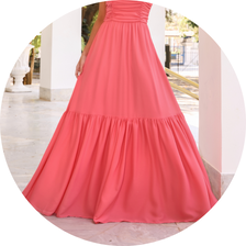 04 vestido longo busto drapeado goiaba