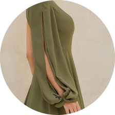 05 vestido longo manga nula verde militar