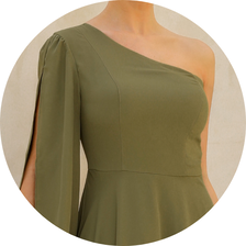 08 vestido longo manga nula verde militar