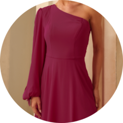 01 vestido longo manga nula fucsia