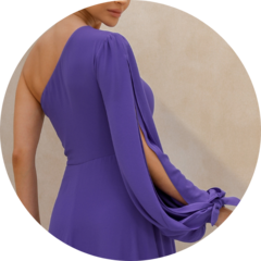 01 vestido longo manga nula violeta