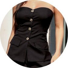 04 blusa sem alcas alfaiataria com botoes preto