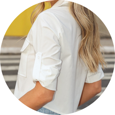 15 camisa curta com bolsos off white