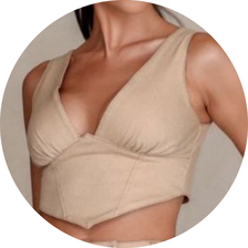 09 top cropped com pesponto decote v sarja bege