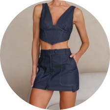 03 mini saia com pesponto sarja bege