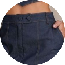 04 mini saia com pesponto sarja bege