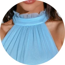 02 vestido gola alta tule azul claro