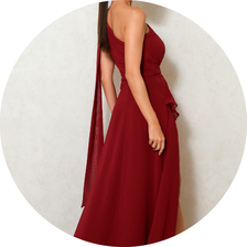 07 vestido ombro unico com faixa marsala