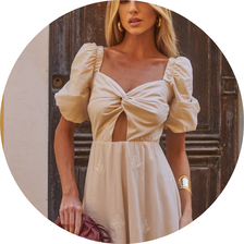 01 vestido longuete barrado em renda bege