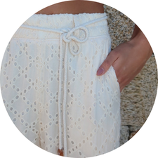 04 conjunto top e calca de laise creme