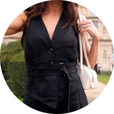 04 conjunto colete e calca linho preto