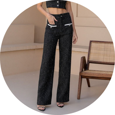 04 conjunto top e calca tweed preto