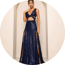 01 vestido longo paete cut out marinho