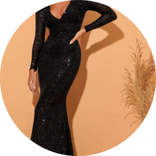 01 vestido paete sereia azul preto