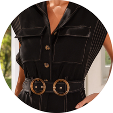 12 macacao com cinto duplo preto