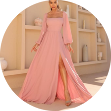 04 vestido longo com fenda rosa