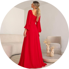 03 vestido longo com fenda vermelho