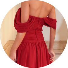 07 vestido longo drapeado vinho