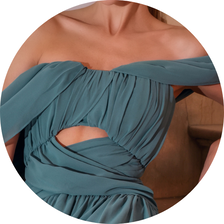 01 vestido longo drapeado esmeralda