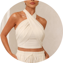 02 conjunto top e calca multi formas off white