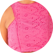 06 conjunto blusa e saia laise rosa