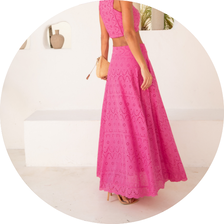 08 conjunto blusa e saia laise rosa