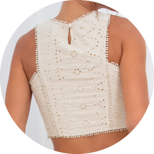 04 conjunto blusa e saia laise cru