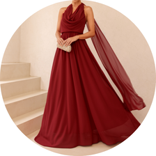 03 vestido longo com calda costas vinho