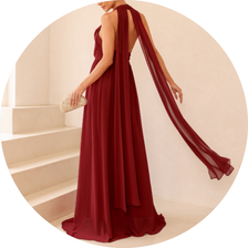 04 vestido longo com calda costas vinho