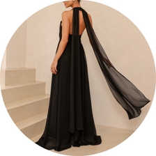 09 vestido longo com calda costas preto