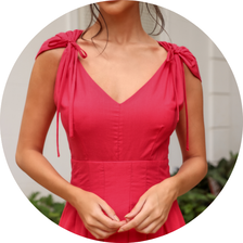 01 vestido midi com pregas vermelho