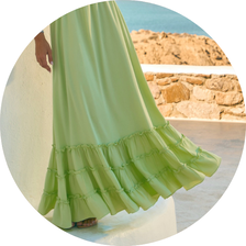 02 vestido longo sem alca com lastex verde