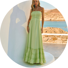 04 vestido longo sem alca com lastex verde