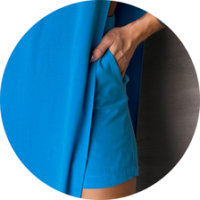 03 conjunto blusa alongada um ombro com short azul