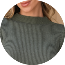 12 blusa trico manga longa com dedinho verde militar