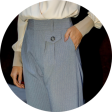 10 calca alfaiataria risca de giz detalhe lapela grafite