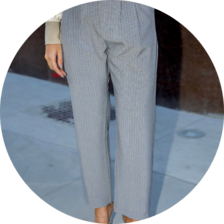 11 calca alfaiataria risca de giz detalhe lapela grafite