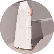 06 saia longa cargo com tiras preta