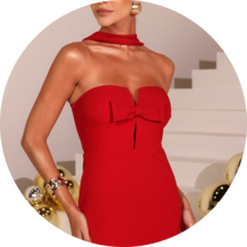 05 vestido tubinho midi choker vermelho