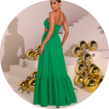 04 vestido longo sem alca busto torcido verde