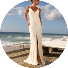 04 vestido longo canelado com ziper creme