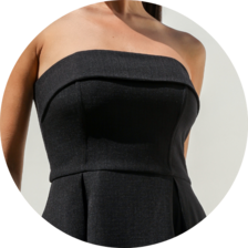 05 vestido midi sem alca pala dobrada preto