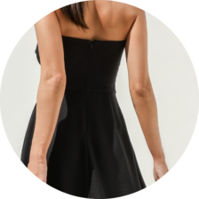 06 vestido midi sem alca pala dobrada preto