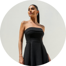 08 vestido midi sem alca pala dobrada preto