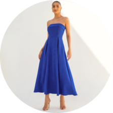 01 vestido midi sem alca pala dobrada azul