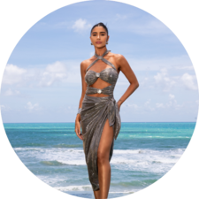 02 conjunto body com pareo prata