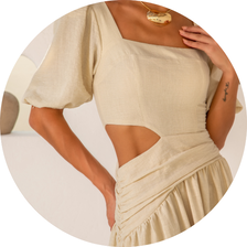 03 vestido midi manga bufante bege