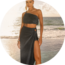 01 vestido longo lurex com hot pants preto