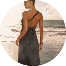02 vestido longo lurex com hot pants preto